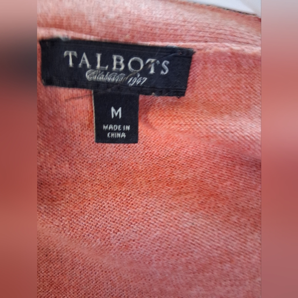 Talbots Ruffled V-Neck Cardigan in Rose - Picture 3 of 3